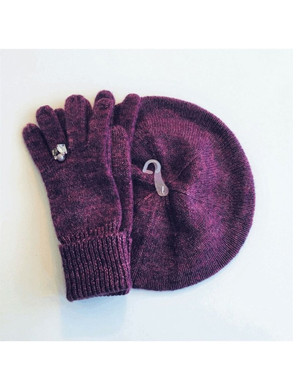 Purple Beret and Gloves Set